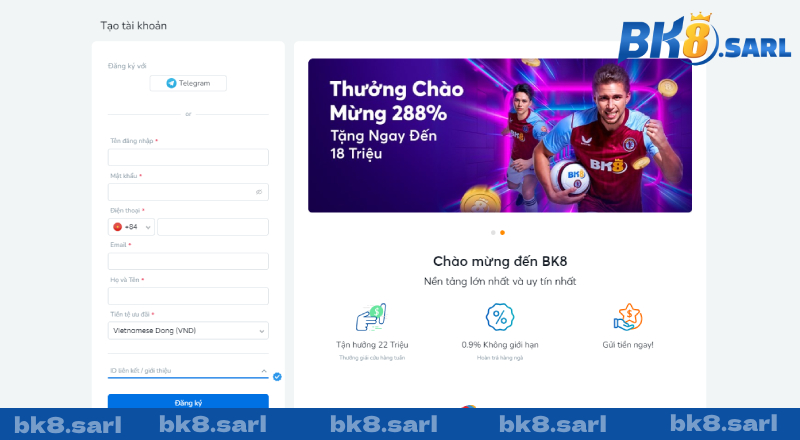 Chi tiết quy trình mở tài khoản tại BK8 cho người chơi mới Chi tiết quy trình mở tài khoản tại BK8 cho người chơi mới